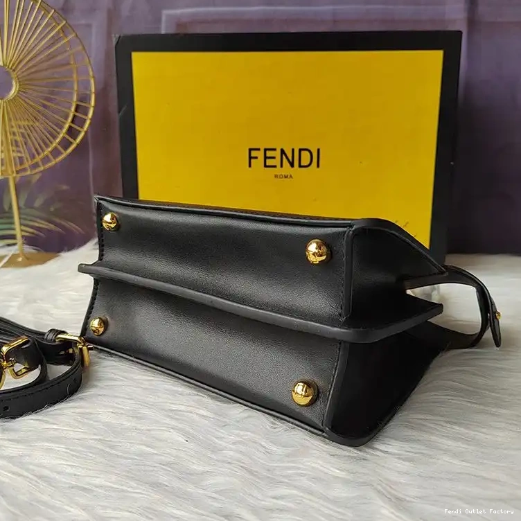 Affordable HOT Nappa ISeeU Peekaboo Fendi Petite Leather In Black Bag 0512
